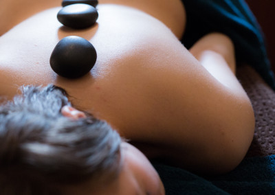 hot stone back massage on spa day