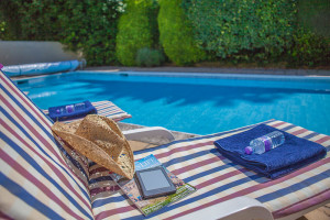 five day healthy spa break swimming pool with loungers in sun